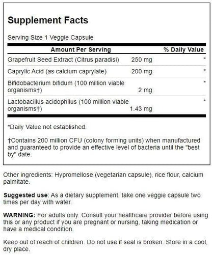 Swanson Yeast Defense Essentials 200 Million Cfu 120 Veg Capsules