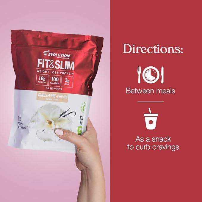 Evolution Advance Nutrition Fit & Slim Blend – Grass-Fed Whey Protein Powder for Easy Digestion, Keto-Approved, Non-GMO, Stevia Sweetened, Natural Flavor – 2 Pounds (Vanilla)