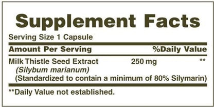 Nature's Bounty Milk Thistle 250 mg Capsules 200 ea