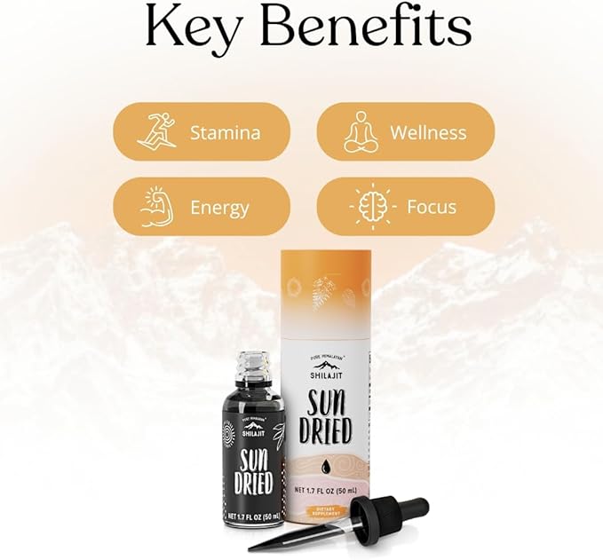 Pure Himalayan Shilajit ®, Sun Dried Liquid Drops - Immune Support Supplement, Energy Boost, Detox Cleanse, Anti-Aging and Wellness - Natural Trace Minerals & Fulvic Acid Complex (50ml, Pack of 1)
