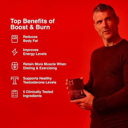 Mdrive Boost and Burn Testosterone Booster and Fat Burner for Men, Energy, Strength, Stress Relief, KSM-66 Ashwagandha, Advantra Z, Chromax, 30 Capsules