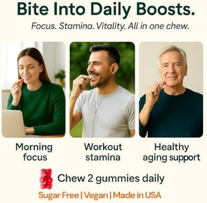 b.Ready NAD+ Gummies, Premium 1000 mg NAD Supplement with 500 mg TMG, Grape Seed & Black Pepper Extract – NAD+ for Healthy Aging, Cellular Energy & Antioxidant Support, Vegan, Sugar-Free, 60 Count