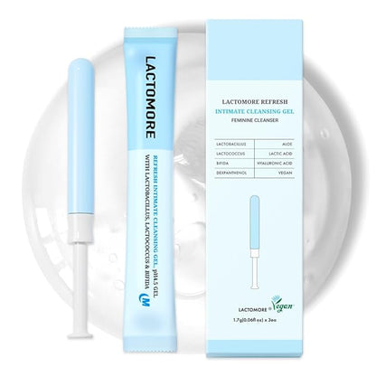 Refresh Intimate Cleansing Gel | 3 Days Care | Intimate Odor Remover | 3 Probiotics Gel | pH Balanced (0.06 Fl Oz (Pack of 3))