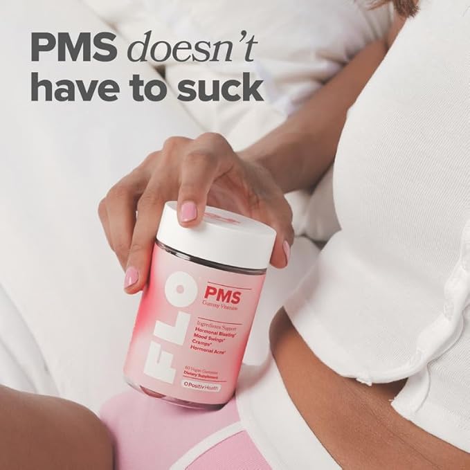 O Positiv FLO PMS Gummies for Women, 30 Servings (Pack of 3) - Proactive PMS Relief - Targets Hormonal Breakouts, Bloating, Cramps, & Mood Swings with Chasteberry, Vitamin B6, & Lemon Balm