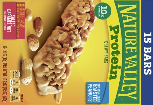 Nature Valley Protein Chewy Snack Bars, Salted Caramel Nut, 15 Bars, 21.3 oz
