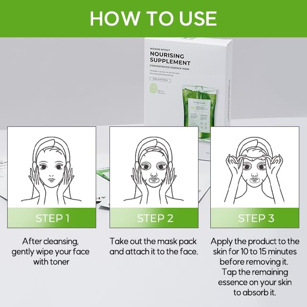 Wonjin Effect NOURISHING SUPPLEMENT DAILY MASK 30Sheets Hydrating, Moisturizing, Skin Elasticity, Wrinkle Care