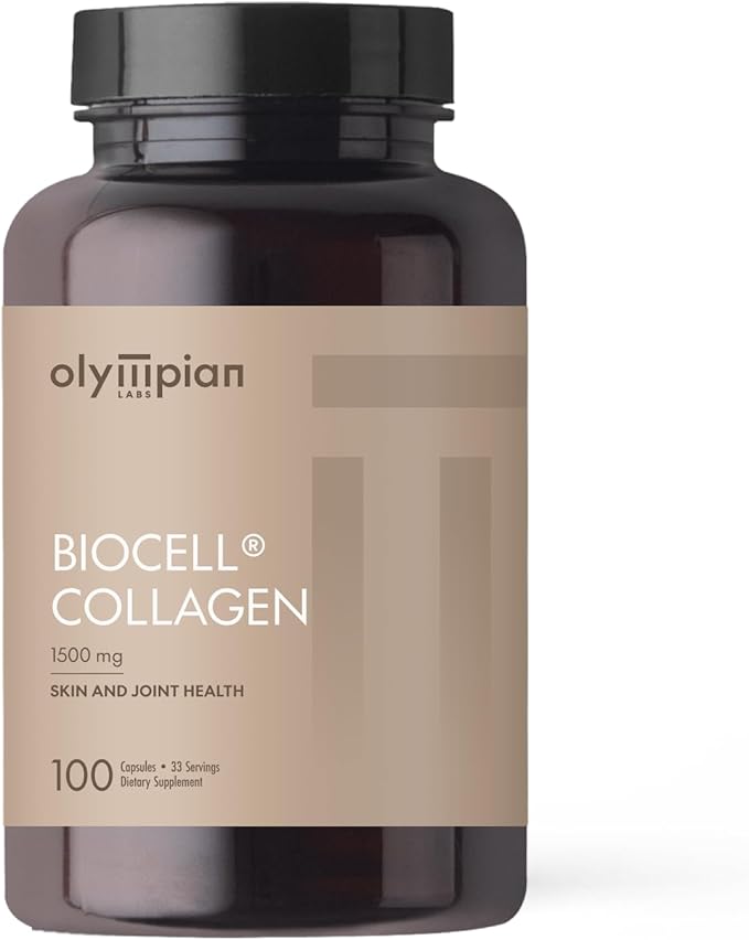 Olympian Labs Biocell Collagen II 1500mg Supplement Capsules Non-GMO, Gluten-Free, Allergan-Free - Supports Skin & Joint Health and Cartilage Producing Cells - 100 Capsules (33 Day Supply)
