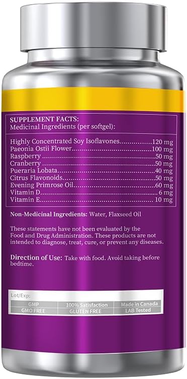 Soy Isoflavones Protect Women's Health, Supplement Female Estrogen, Balance Hormones, Gluten Free, Non GMO, and Vegetarian Friendly