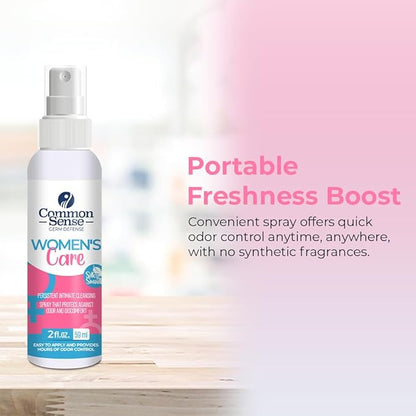 Women’s Care Intimate Cleansing Spray by Smart Common Sense, Feminine Hygiene, Long-Lasting Odor Control, (2 fl. oz)