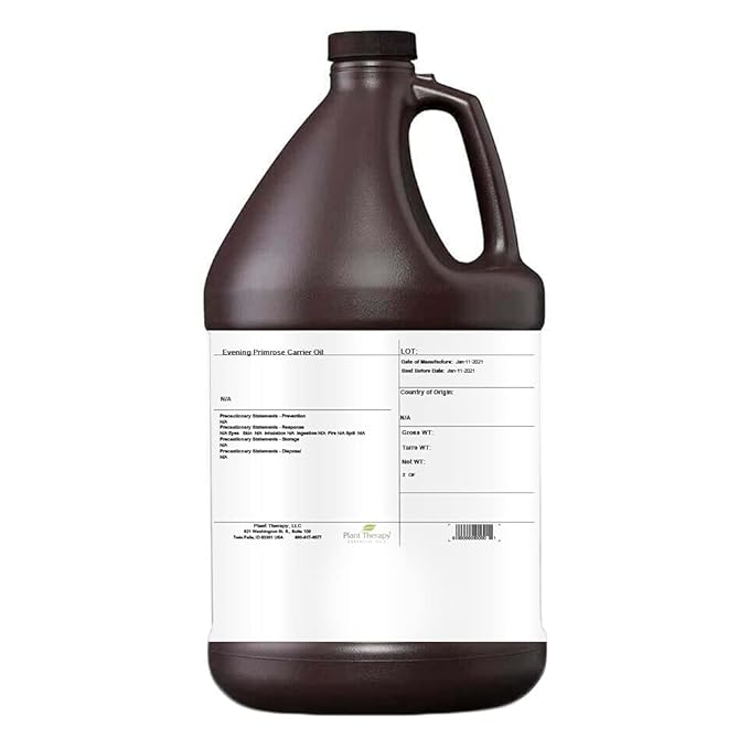 Plant Therapy Evening Primrose Carrier Oil 1 Gallon Base Oil for Aromatherapy, Essential Oil or Massage Use