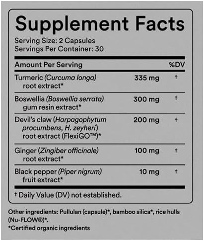Organic Turmeric Curcumin with Black Pepper & Boswellia Extract – High Absorption Turmeric Capsules for Joint Comfort, Mobility & Muscle Recovery – 60 Capsules