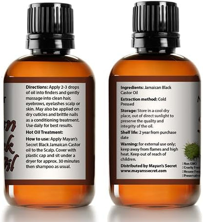 Pure Carrier and Essential Oils for Skin Care, Hair, Body Moisturizer for Face-Anti Aging Skin Care (Black Jamaican Castor Oil, 4oz)