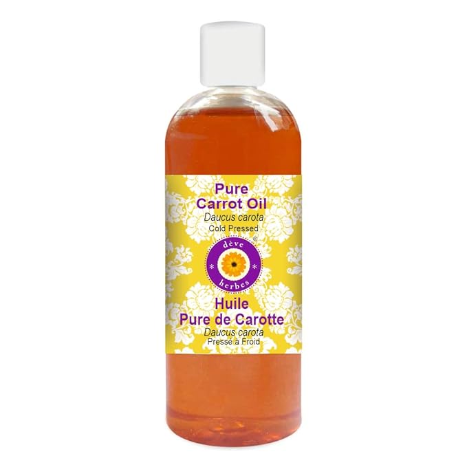 Deve Herbes Pure Carrot Oil (Daucus carota) Cold Pressed 200ml (6.76 oz)