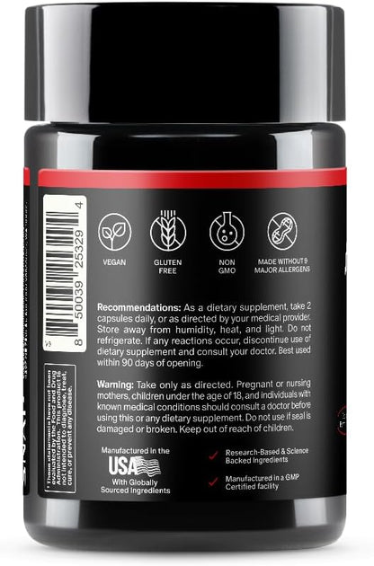 Snap Supplements Nitric Oxide Supplement with L-Arginine to Support Energy, Quick Recovery, Heart Health, Muscle Growth & Circulation, 60 Vegetarian Capsules (1 Month Supply)