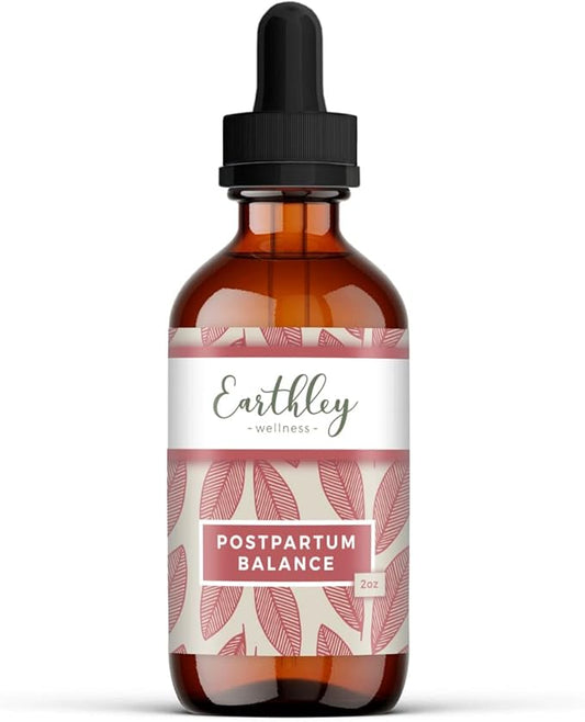 Earthley Wellness Postpartum Balance, Supports and Balances Female Hormones, Supports Postpartum Recovery, Smooths Out Mood Swings, Essential Herbs Like Dandelion Root, Catnip, & Alfalfa (2oz)