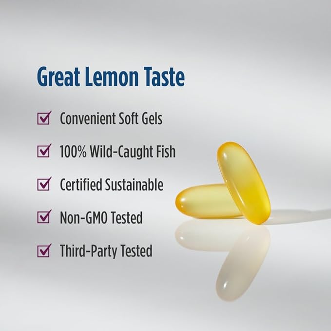 Nordic Naturals Complete Omega-D3, Lemon Flavor - 120 Soft Gels - 565 mg Omega-3 + 70 mg GLA + 1000 IU Vitamin D3 - EPA & DHA - Healthy Skin, Cognition, Positive Mood - Non-GMO - 60 Servings