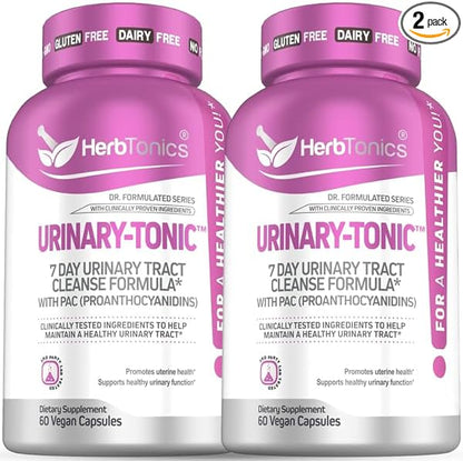 Herbtonics Fast Acting Urinary Tract Cleanse Treatment | Formula UTI with 36 mg PAC | Medical-Grade Cranberry Supplement for Urinary Tract Support (60 Count (Pack of 2))