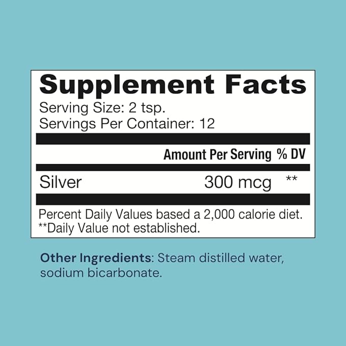Colloidal Silver Liquid - Structured Silver Water with 30ppm Colloidal Silver pH Balanced for Daily Immune and Gut Support (4 oz (Pack of 1))