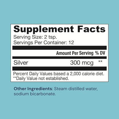Colloidal Silver Liquid - Structured Silver Water with 30ppm Colloidal Silver pH Balanced for Daily Immune and Gut Support (4 oz (Pack of 1))