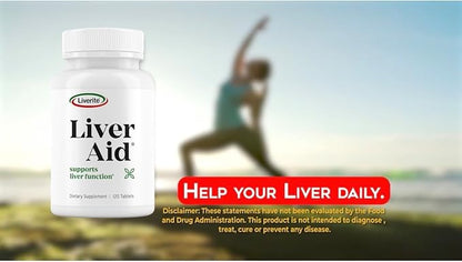 Liverite Liver Aid 120 Tablets, Supports Healthy Liver Function, Cleansing, Energy & Daily Wellness