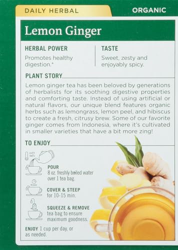 Traditional Medicinals Organic Lemon Ginger Tea, 1.13 Oz, 16 Count (Pack of 2)