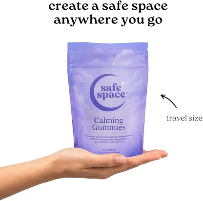 Safe Space Calming Gummies – Stress Relief with Ashwagandha, L-Theanine, Magnesium & Lemon Balm – Relaxation & Sleep Support – from ASMR – Vegan (60 Count)