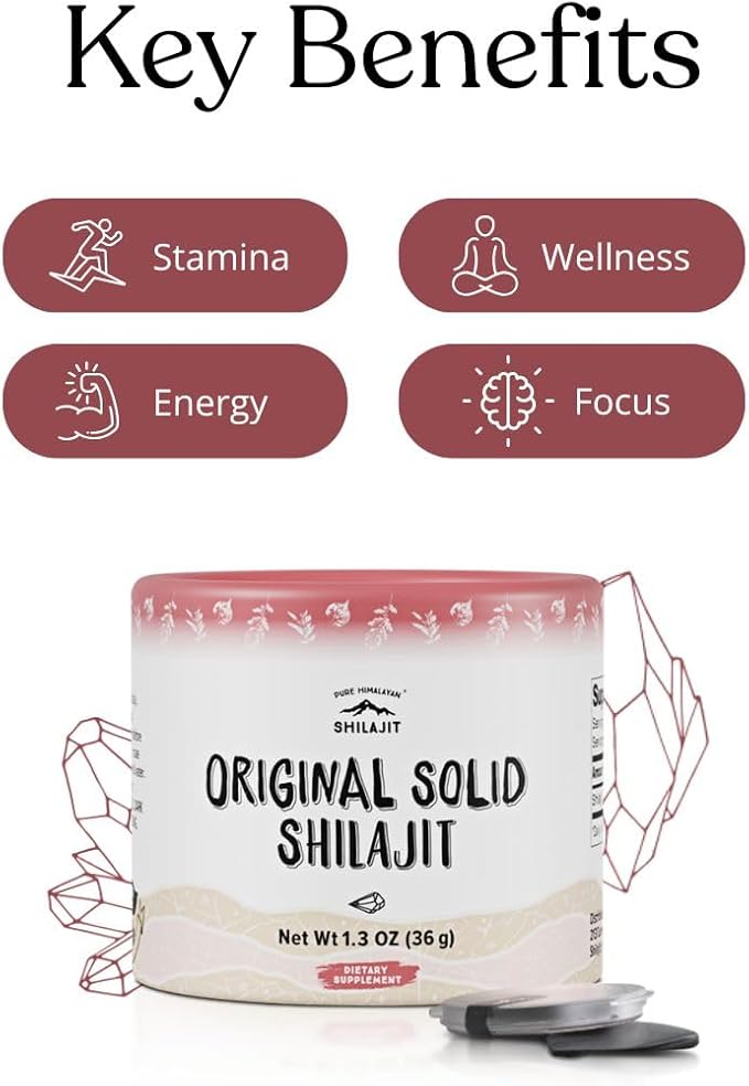 Pure Himalayan Shilajit, Original Solid, Organic Source of Fulvic Acid & Trace Minerals, Widely Used in Ayurveda (36g, Pack of 1)