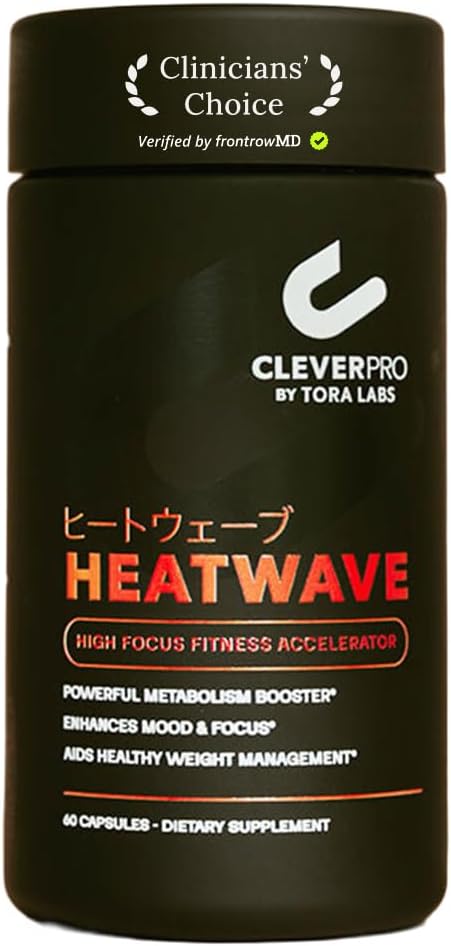 CLEVERPRO Heatwave - Focus-Enhancing Performance Booster for Men & Women, Metabolism Booster for Weight Loss – Supports and Enhances Mood & Focus, Aids Healthy Weight Management – 60 Capsules