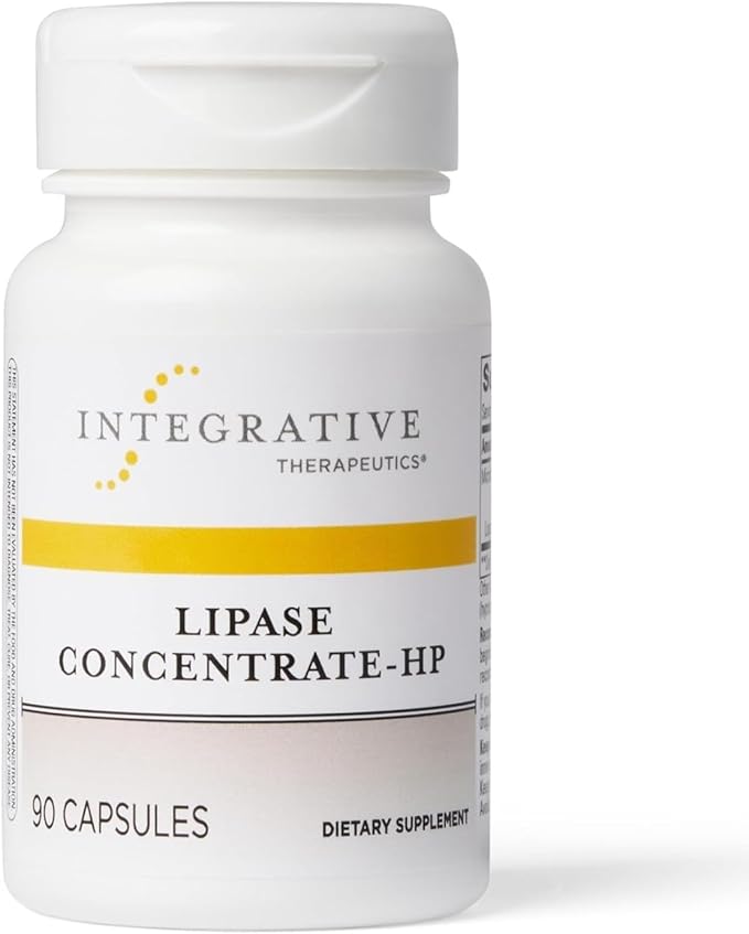 Integrative Therapeutics Lipase Concentrate-HP - Enzyme Supplement for the Digestion of Fats - Nutrient Absorption & GI Tract Health Support* - Dairy-Free & Vegan - 90 Count (45 Servings)