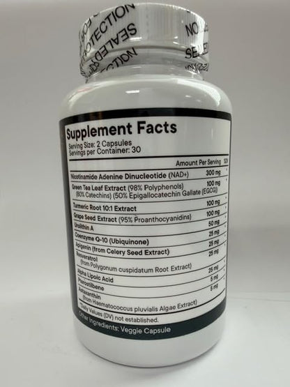 NEW AGE NAD+ Supplement - Astaxanthin, Urolithin A, Resveratrol, CoQ10 & Antioxidant Blend – Cellular Energy, Mitochondrial Support – Vegan, Non-GMO- 120 Count