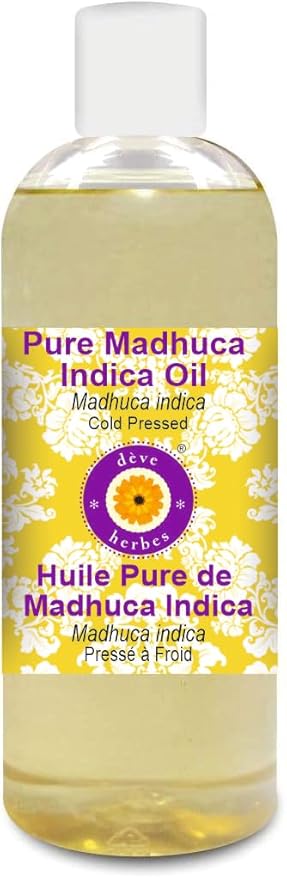 Deve Herbes Pure Madhuca Indica Oil (Madhuca Indica) Cold Pressed 200ml (6.76 oz)