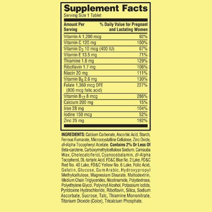 Spring Valley Prenatal Multivitamin/Multimineral for Pregnant and Nursing Women Dietary Supplement Tablets, 100 Count +Sticker, Dri Store.