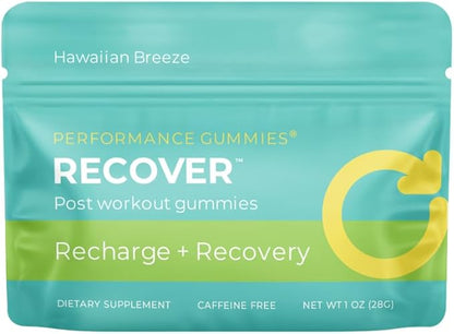 SGC Recover Gummies – 600mg BCAAs + Antioxidants – Fast-Acting Post-Workout Support for Muscles & Energy – On-The-Go Packets – Hawaiian Breeze Flavor