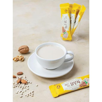 LENITH Korean Almond Walnut Job’s tear Tea Yulmu Cha Powder Meal Replacement Shake Breakfast Simple Meal 30T 율무차/Total 540g
