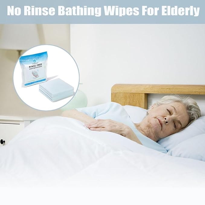 HYGIENJOY-21% Larger,No Rinse Bathing Wipes for Adults-Rinse Free Bath Sponges,Soap Infused,Dry Shower Wipes for Elderly,For Camping,Hiking,GYM,Post Surgery Must Haves, (25 Counts)