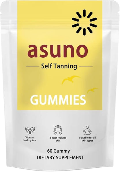 Asuno Tanning Gummies, Supports Skin Health, Gentle for Various Skin Types, 60 Gummies