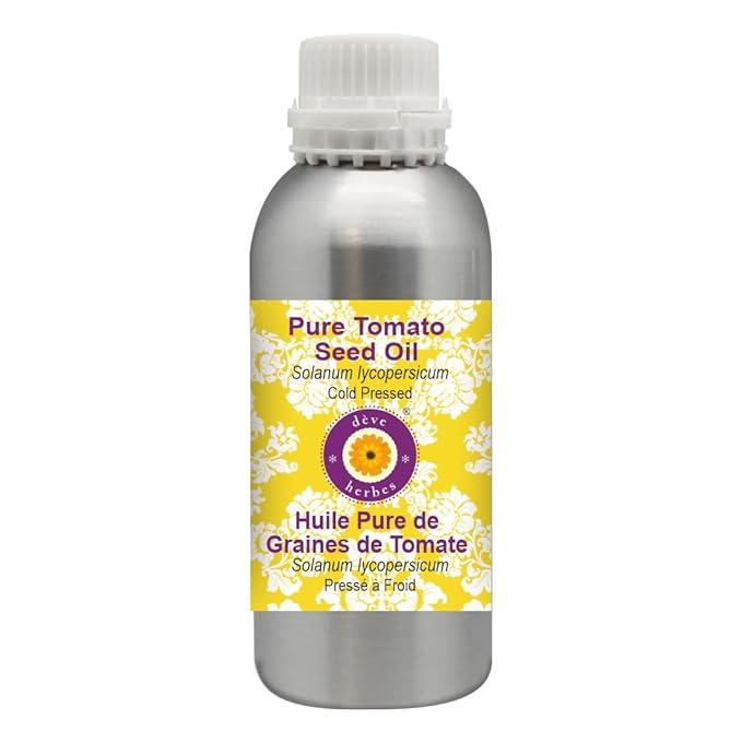 Deve Herbes Pure Tomato Seed Oil (Solanum lycopersicum) Cold Pressed 1250ml (42 oz)