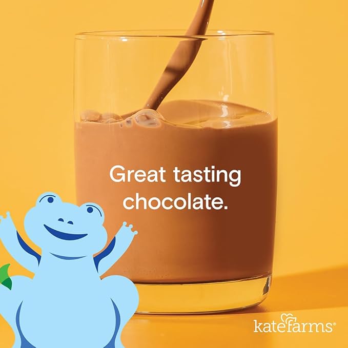 KATE FARMS Organic Pediatric 1.2 High Calorie Chocolate Nutrition Shake,12g Protein,27 Vitamins and Minerals,Meal Replacement,8.45 oz,(Pack of 24)