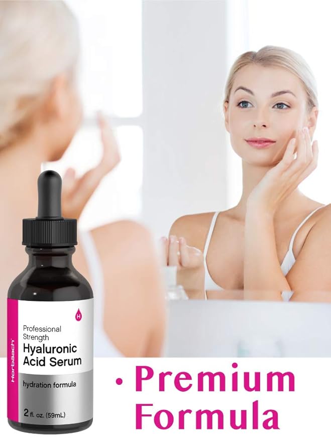 Horbäach Hyaluronic Acid Serum For Face | 2 oz | Paraben & SLS Free Moisturizer