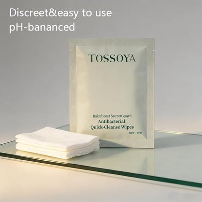 Tossoya™ Gentle Intimate Wipes - pH Balanced Feminine Cleansing Wipes for Sensitive Skin - Quick-Dry & Refreshing Daily Care - Individually Wrapped - Plant-Based Formula -10 Count (Pack of 1)