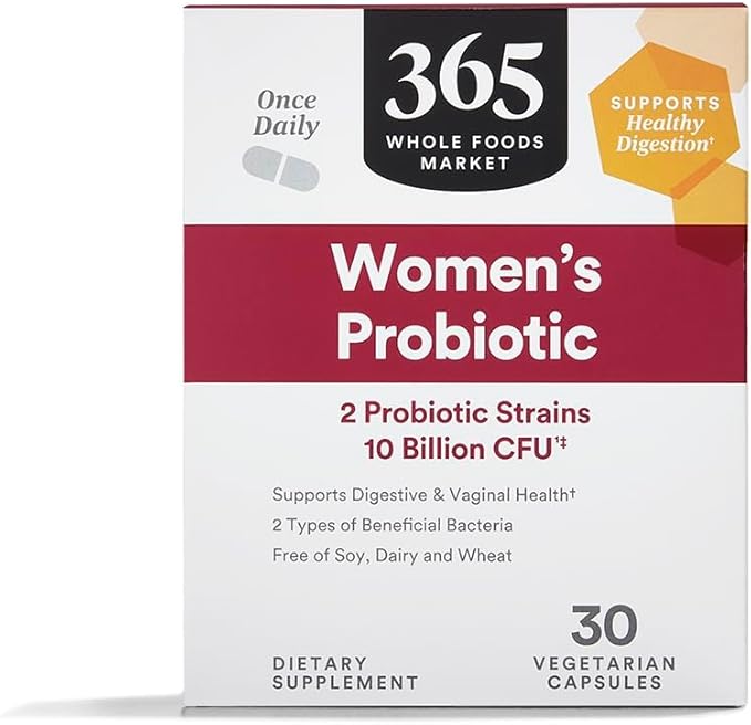 365 by Whole Foods Market, Women's Once Daily Probiotic (Vegetarian and Free of Soy, Dairy, and Wheat), 10 Billion CFU, 30 Count