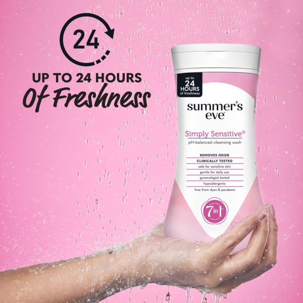 Summers Eve Cleansing Wash, for Sensitive Skin, Simply Sensitive 9 Oz (Pack of 3)