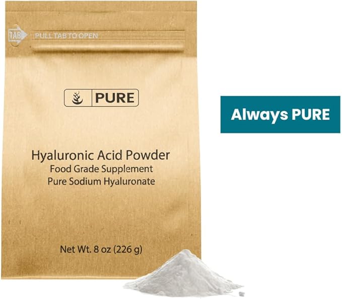 PURE ORIGINAL INGREDIENTS Hyaluronic Acid (8 oz) Water Soluble, Fine Powder