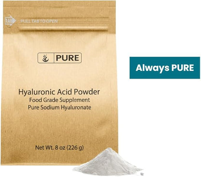 PURE ORIGINAL INGREDIENTS Hyaluronic Acid (8 oz) Water Soluble, Fine Powder