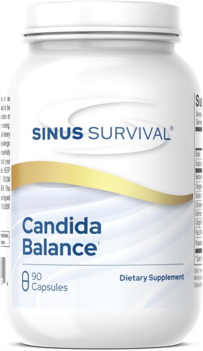 Candida Balance – Natural Support for Yeast Levels – Gut, Sinus & Immune System Supplement – 90 Capsules