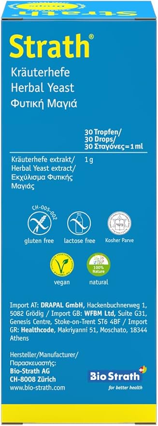 Strath Nutritional Yeast Liquid Syrup 3.4 Oz - Vegetarian, Lactose Free, Artificial Additive Free - Digestive Support, Nutrient Absorption - Great Tasting Daily Supplement - Prebiotic and Postbiotic
