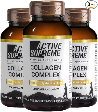 Type 2 Collagen for Joint Support | 270 Capsules (9 Month Supply) | Grass-Fed Hydrolyzed with Hyaluronic Acid & Vitamin C | Joint Health & Cartilage Support