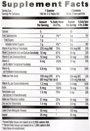 Equate Kids Multivitamin Gummies for General Health, Natural Fruit, 190 Count +Dri Store Sticker.