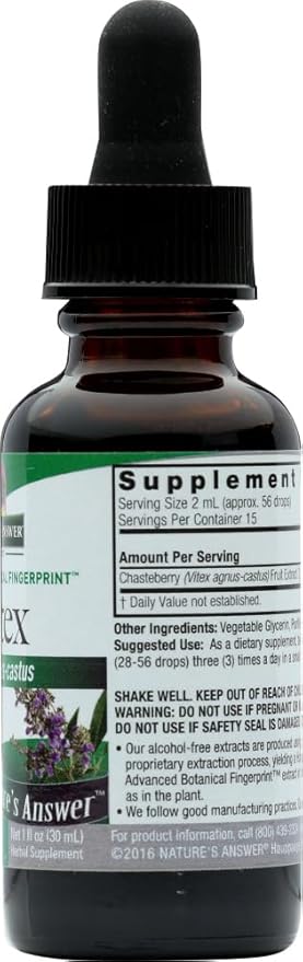 Nature's Answer Vitex Berry Alcohol Free 1 Ounce (2 Pack) | Support Female Hormonal Balance | Mensural Support | Menopause Support