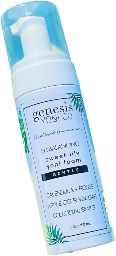 Sweet Lily Yoni Feminine Foam Cleanser | Intimate Cleansing Wash with Apple Cider Vinegar & Colloidal Silver | Feminine Wash| ALL Natural & Unscented for Sensitive Areas | 5oz.